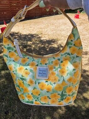Dooney & Bourke Vintage Yellow Petunia Hobo  Handbag